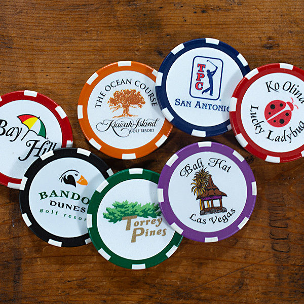 seven top golf course custom logo poker chip ball markers