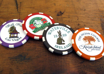 Bali Hai Las Vegas, Lahinch Golf Club, Waterville Ireland, Kiawah Island Golf Resort poker chip ball markers